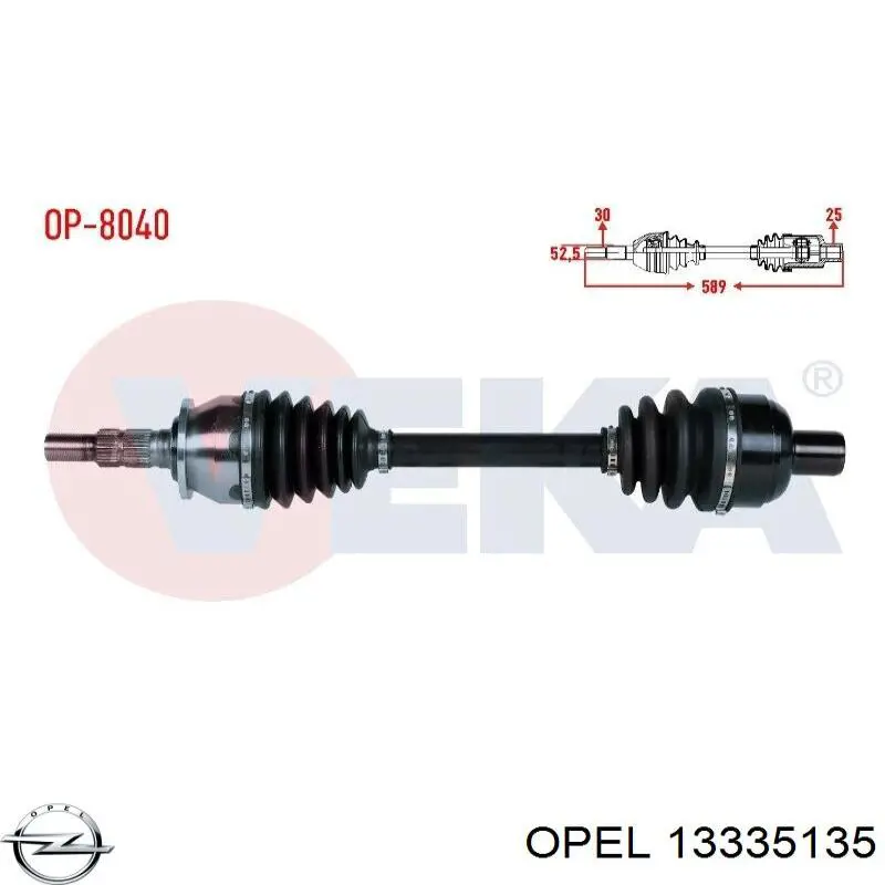 374556 Opel Semieixo (acionador) dianteiro esquerdo