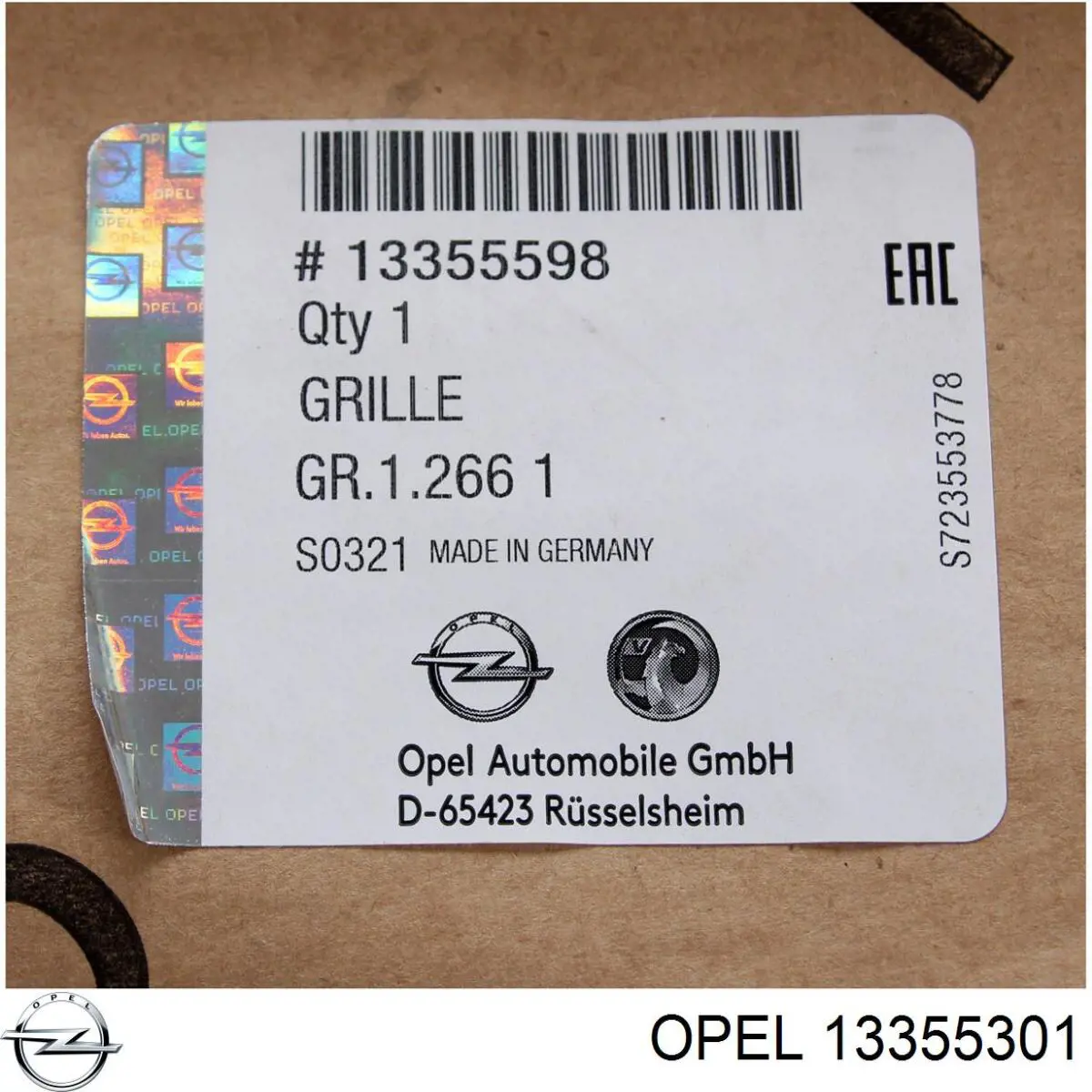 Moldura de grelha do radiador 13355301 Peugeot/Citroen