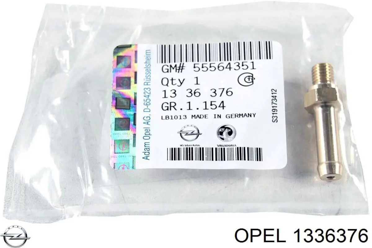 1336376 Opel Tubo de ligação de bloco do sistema de esfriamento