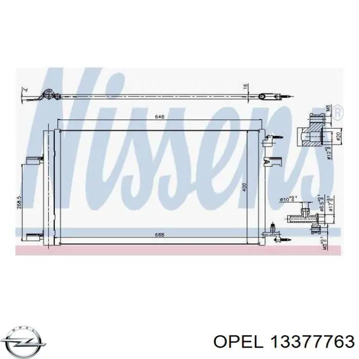 13377763 Opel Radiador de aparelho de ar condicionado