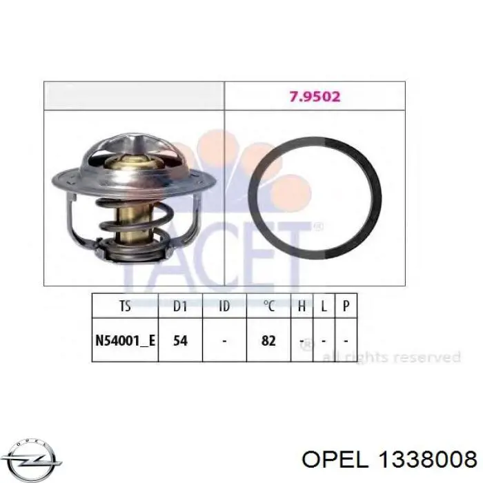 Compre 1338008 Opel Termostato