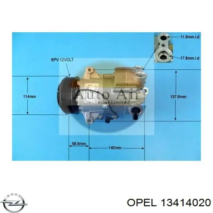 Compressor de aparelho de ar condicionado Opel 13414020 preço, a partir de 246,87 USD