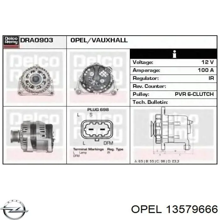 Compre 13579666 Opel Gerador
