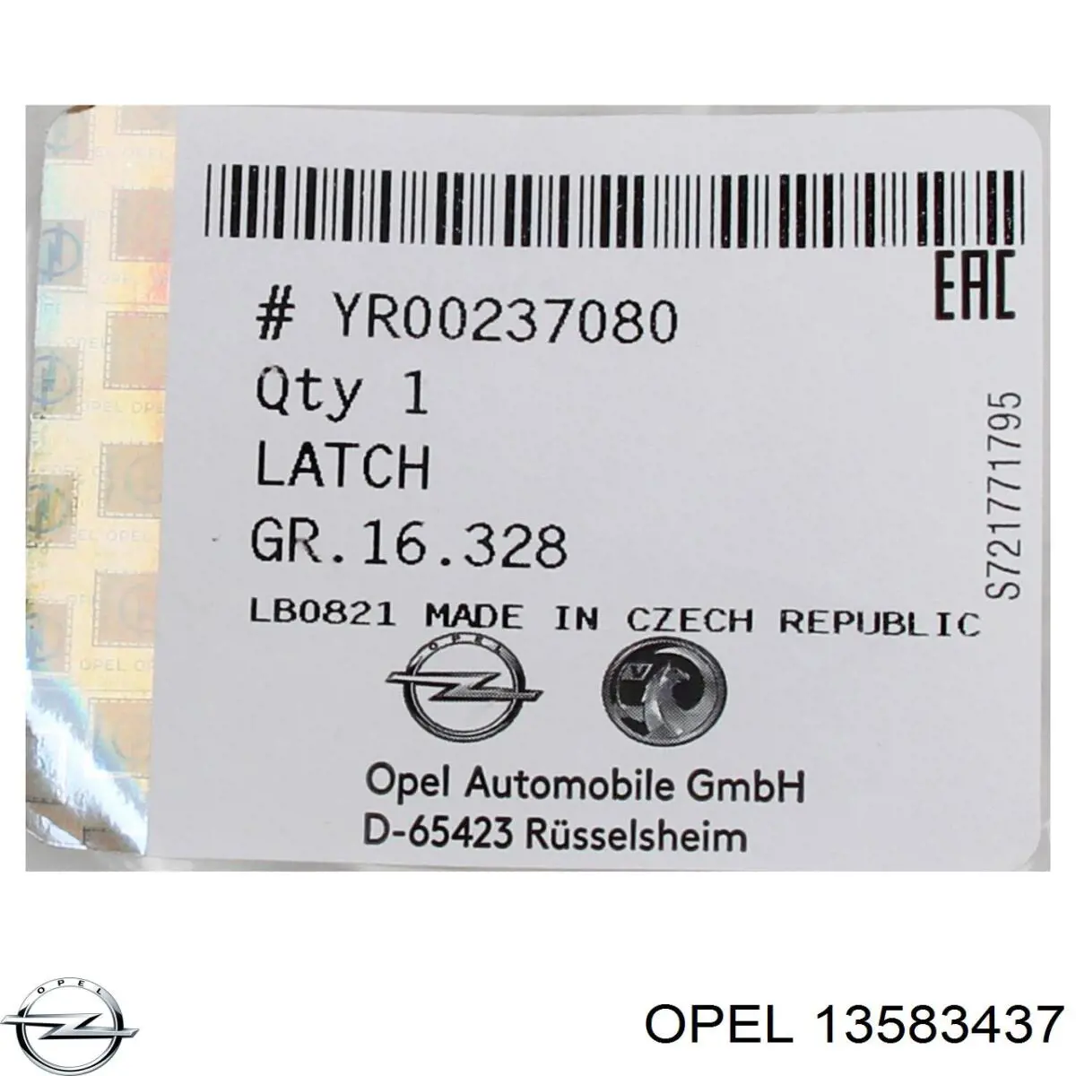Fecho de tampa de porta-malas (de 3ª/5ª porta traseira) Opel 13585478 preço, a partir de 54,74 USD