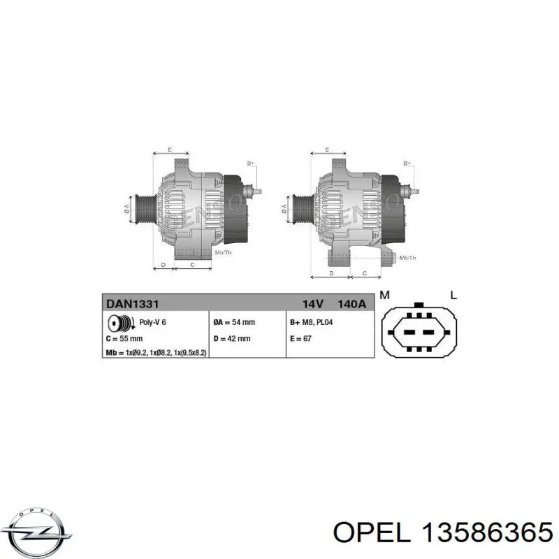 Gerador 95524437 General Motors