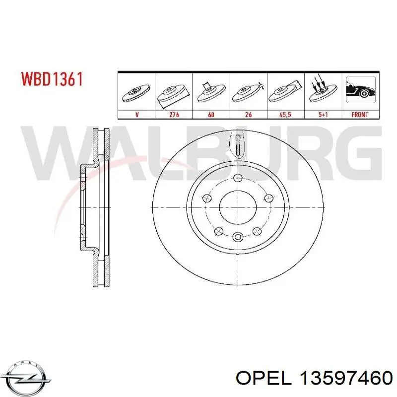 13597460 Opel Disco do freio dianteiro
