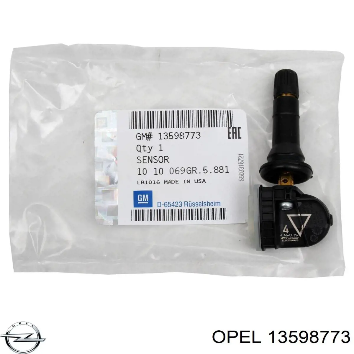 Sensor de pressão de ar nos pneus Opel 13598773 preço, a partir de 54,58 USD
