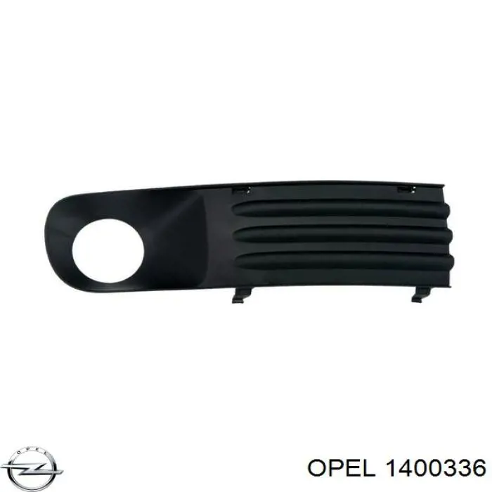 1400336 Opel Placa sobreposta direita do pára-choque dianteiro