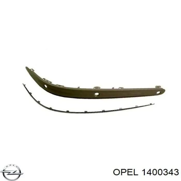 Compre 1400343 Opel Tampão (grelha) das luzes de nevoeiro do pára-choque dianteiro esquerdo