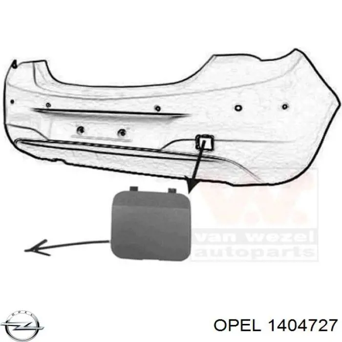 Compre 1404727 Opel Pára-choque traseiro