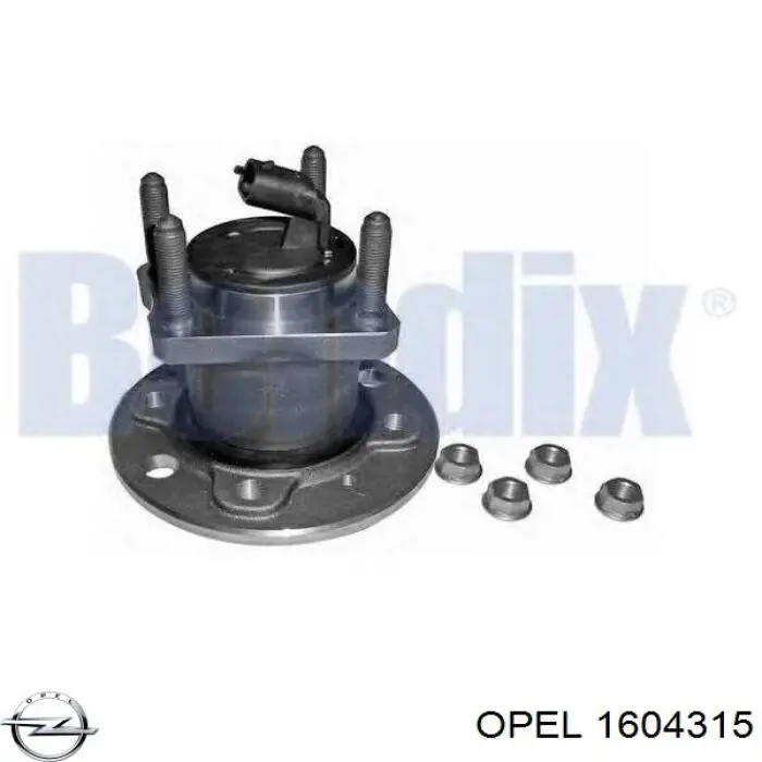 1604315 Opel Cubo traseiro