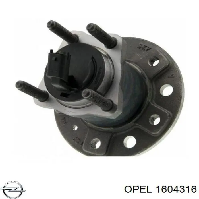 1604316 Opel Cubo traseiro