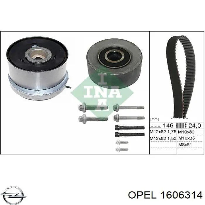 Correia do mecanismo de distribuição de gás, kit Opel 1606314 preço, a partir de 66,40 USD