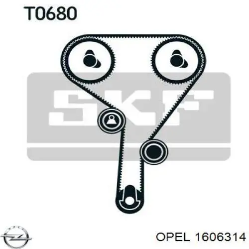 Compre 1606314 Opel Correia do mecanismo de distribuição de gás, kit