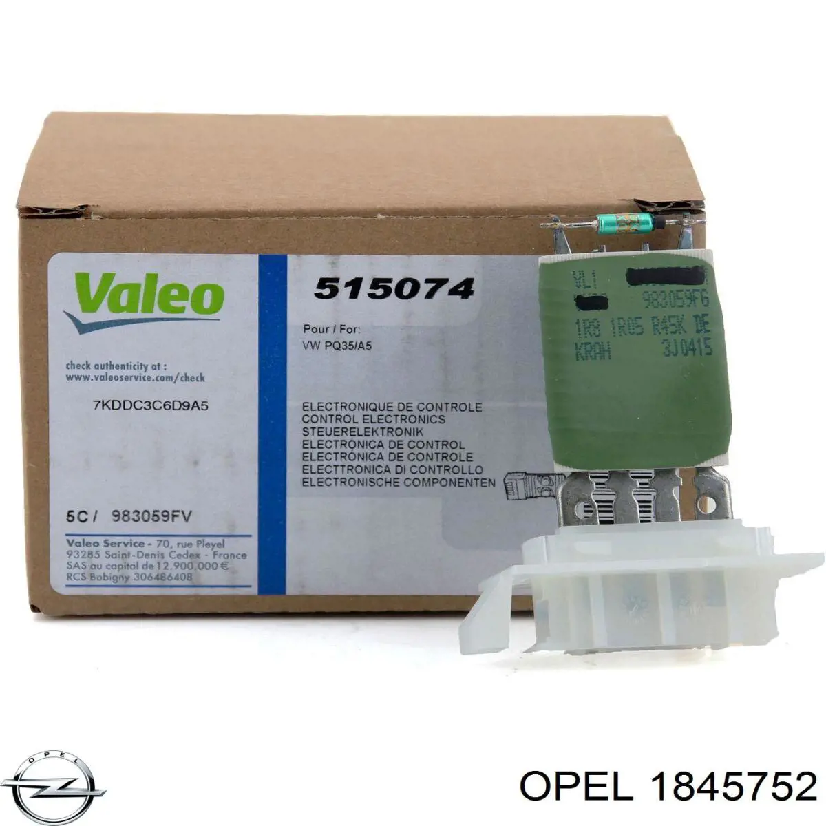 Resistor (resistência) de ventilador de forno (de aquecedor de salão) Opel 1845752 preço, a partir de 22,45 USD