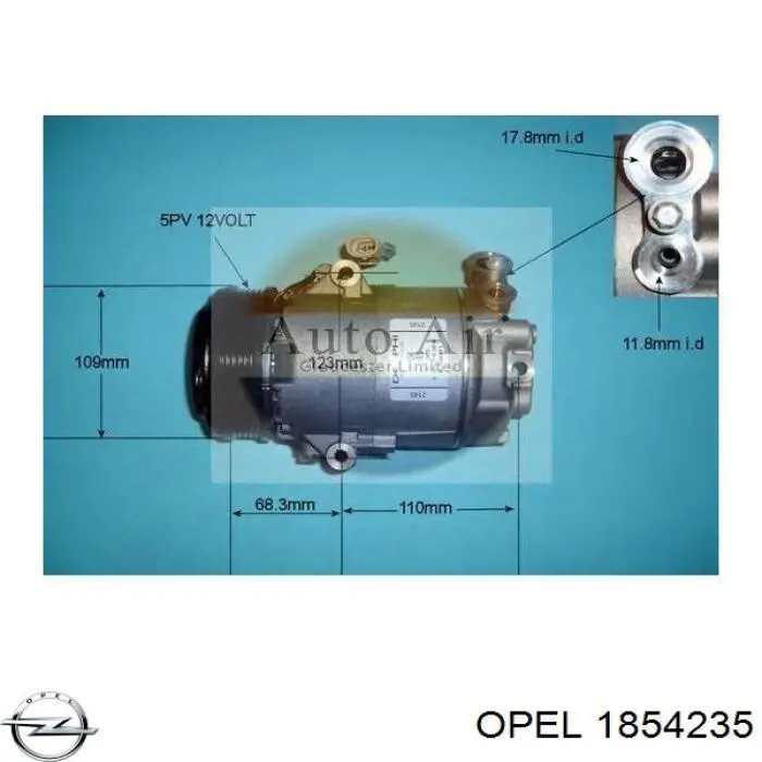 1854235 Opel Disco de acoplamento do compressor de aparelho de ar condicionado