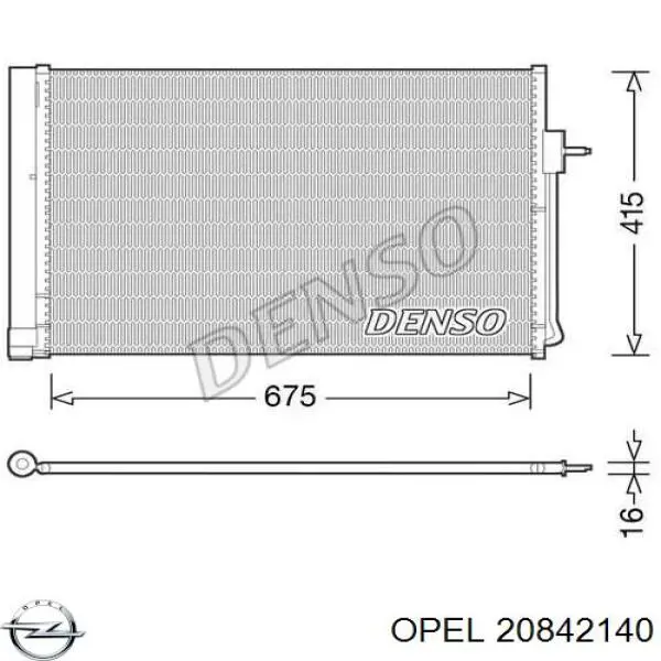 20842140 Opel Radiador de aparelho de ar condicionado
