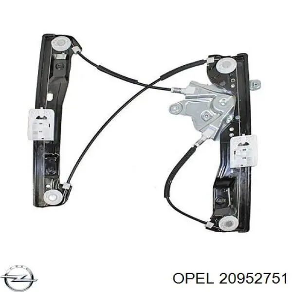 20952751 Opel Mecanismo de acionamento de vidro da porta dianteira direita