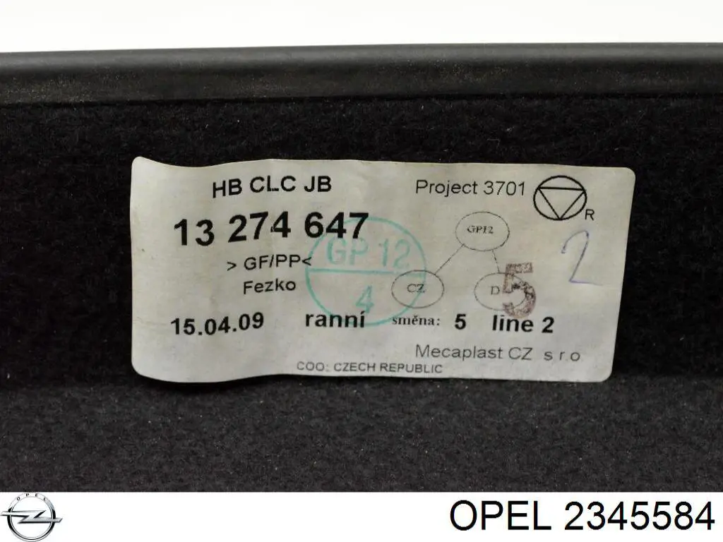 Prateleira de salão traseira Opel 2345584 preço, a partir de 116,71 USD