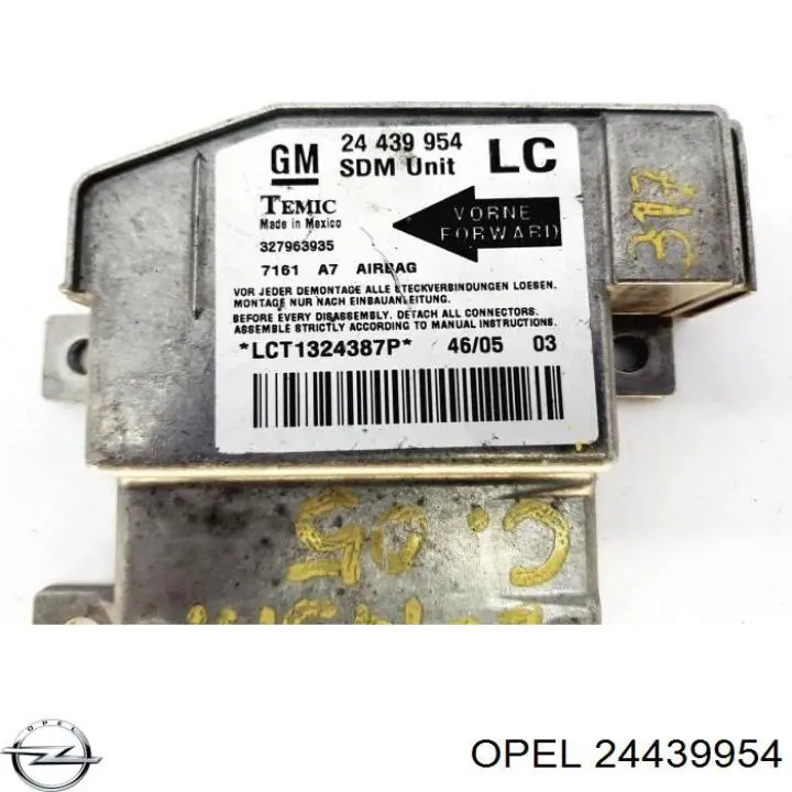Módulo processador de controlo da bolsa de ar (Centralina eletrônica AIRBAG) 24439954 General Motors