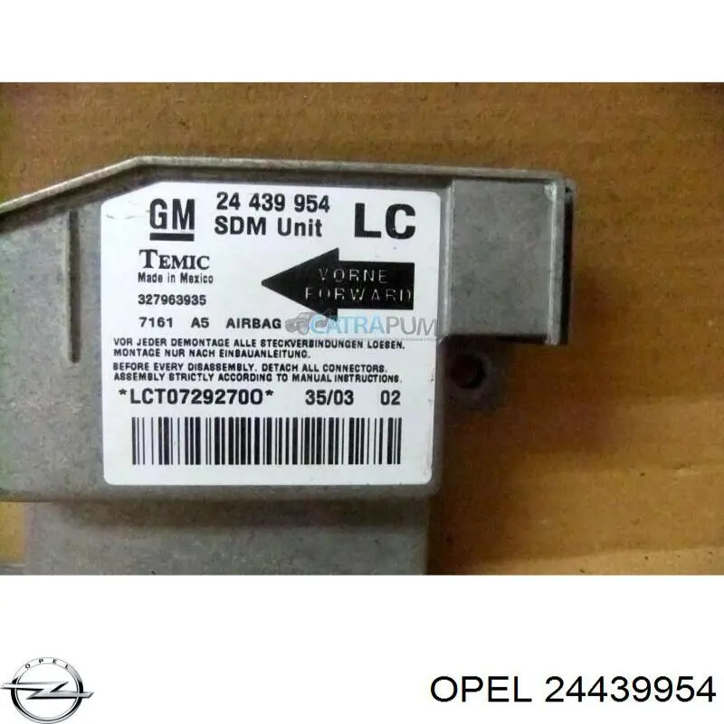 Módulo processador de controlo da bolsa de ar (Centralina eletrônica AIRBAG) General Motors 24439954 preço, a partir de 46,03 USD