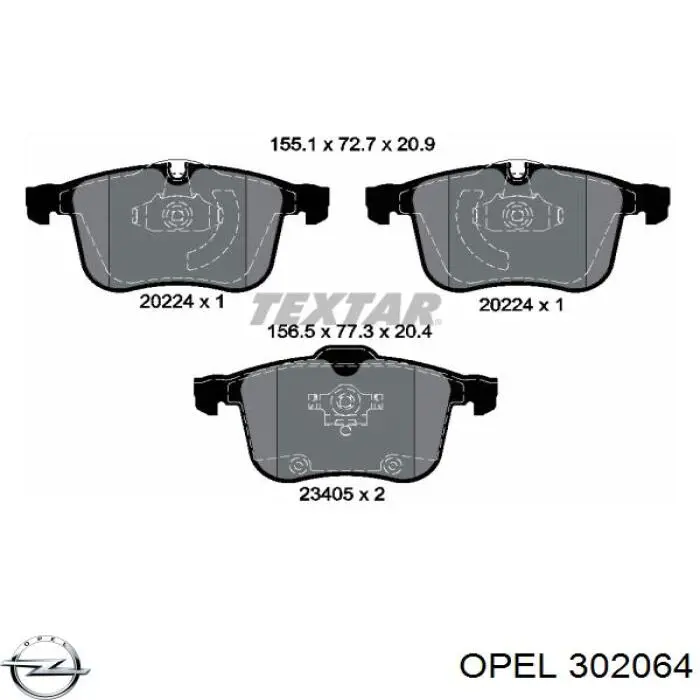  Opel 302064 preço, a partir de  USD