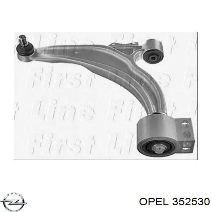 352530 Opel Braço oscilante inferior esquerdo de suspensão dianteira