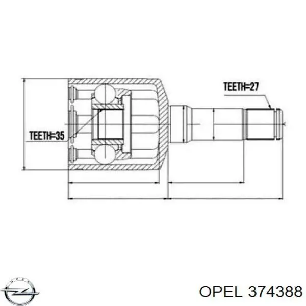 Junta homocinética interna dianteira Opel 374388 preço, a partir de 57,19 USD