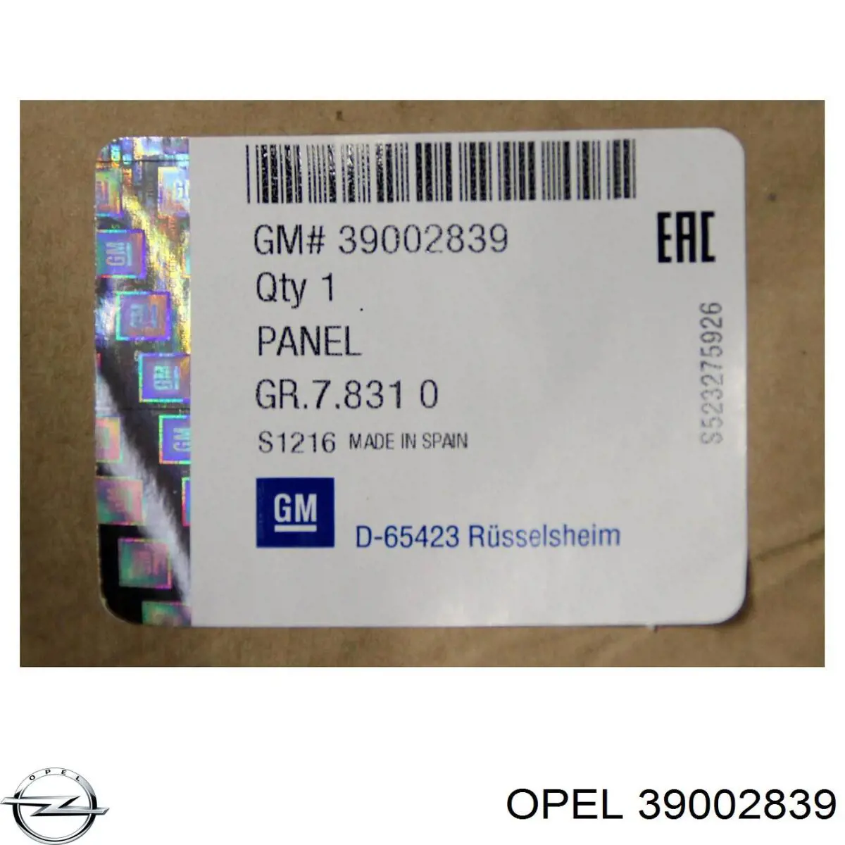 39002839 Opel Pára-choque traseiro
