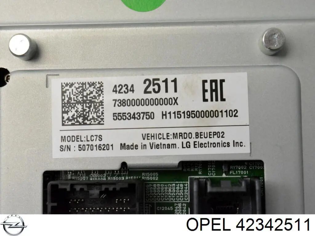 42342511 Opel Cabo do freio de estacionamento traseiro esquerdo