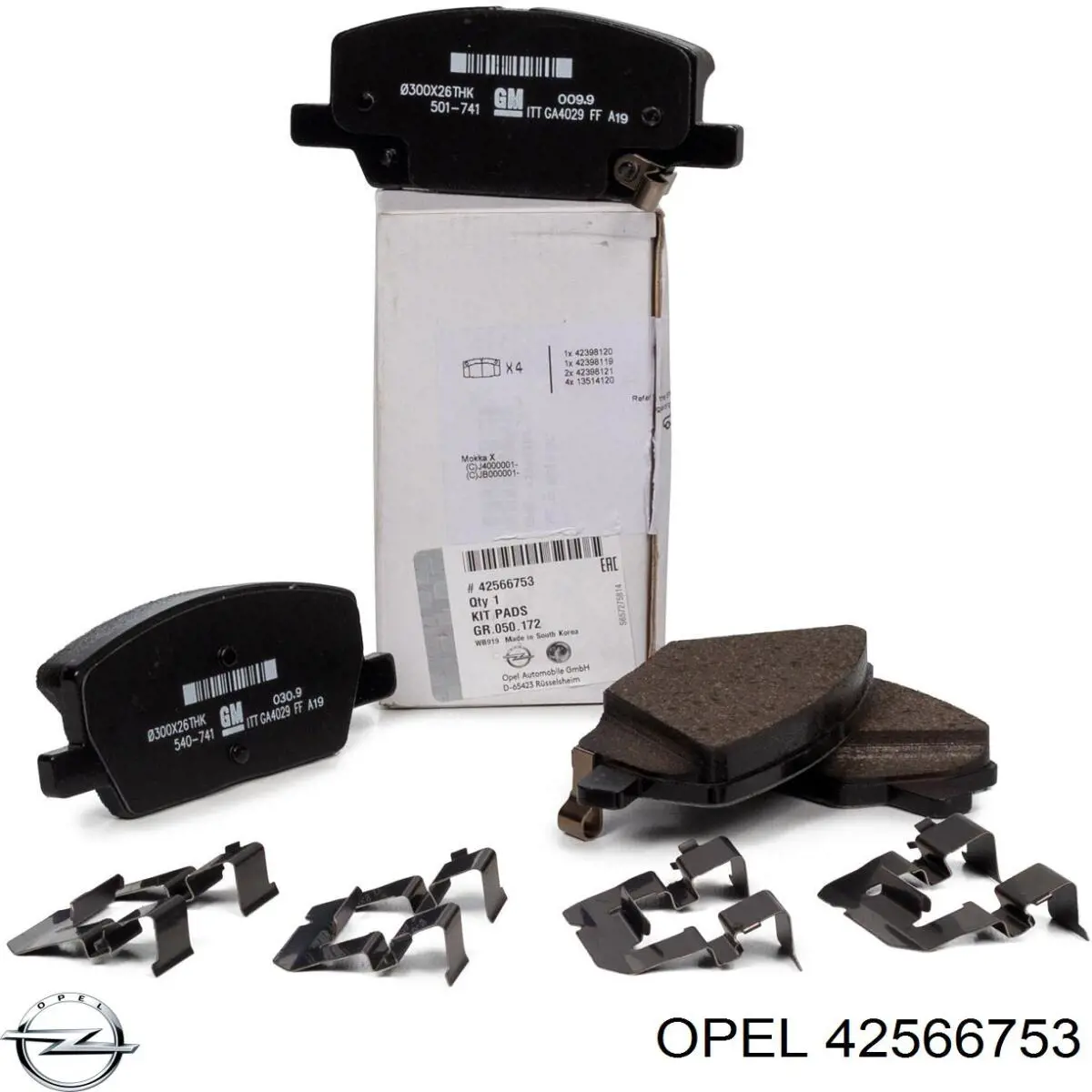Sapatas do freio dianteiras de disco Opel 42566753 preço, a partir de 39,89 USD