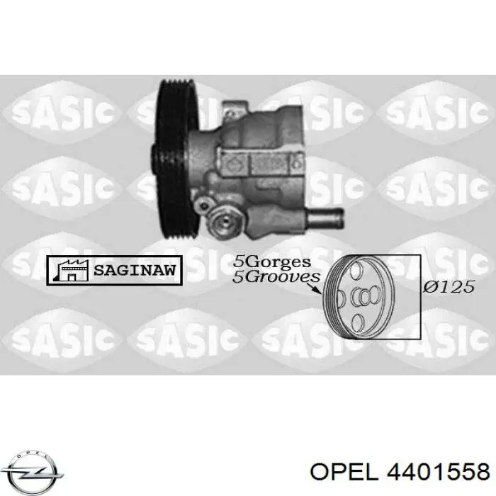 9109558 Opel Polia de bomba da Direção hidrâulica assistida