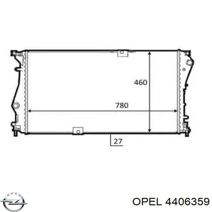 Compre 4406359 Opel Radiador de esfriamento de motor