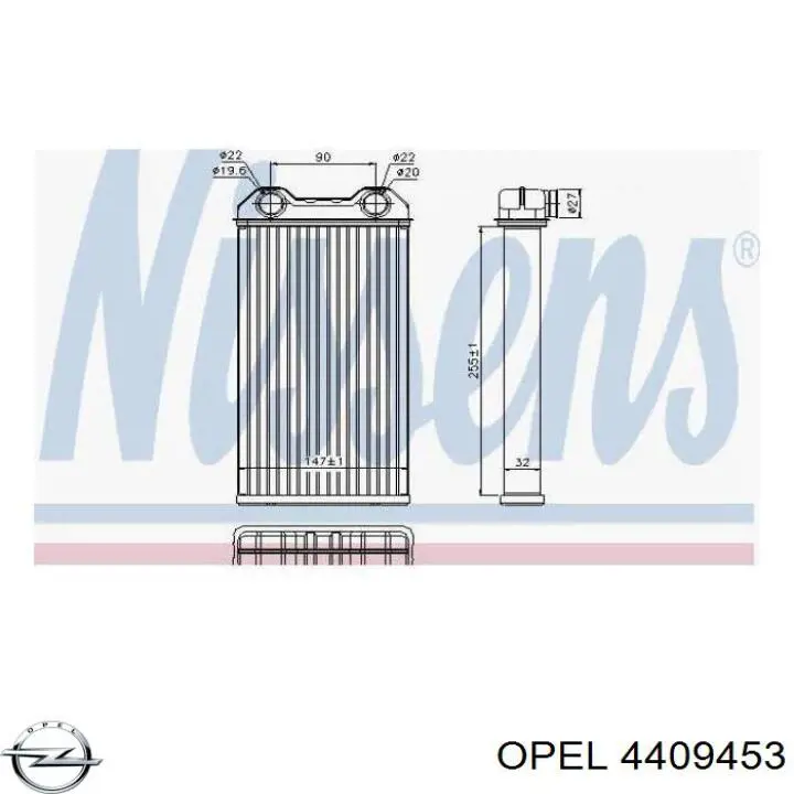 Compre 4409453 Opel Radiador de forno (de aquecedor)