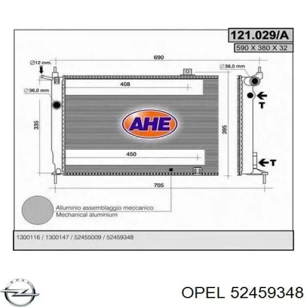 Compre 52459348 Opel Radiador de esfriamento de motor