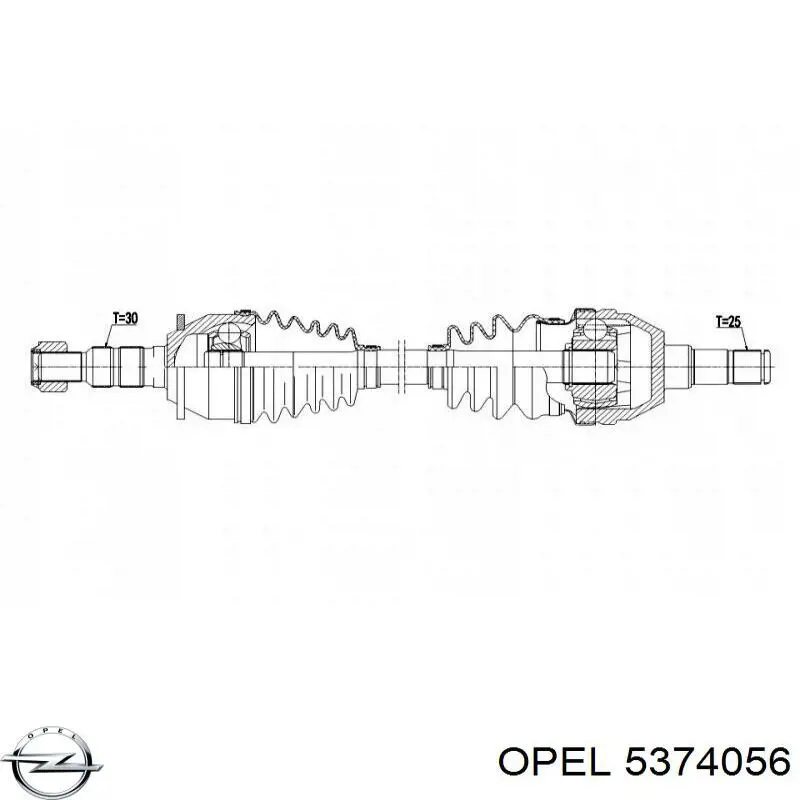 13356124 Opel Semieixo (acionador) dianteiro direito