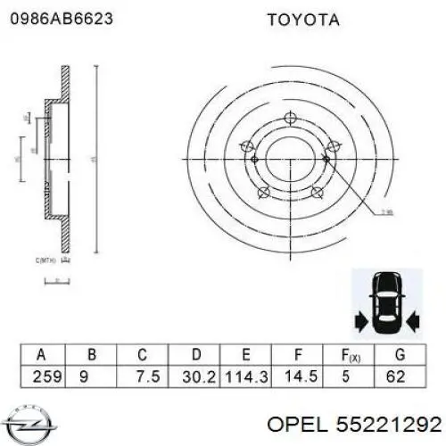 55221292 Opel Motor de arranco