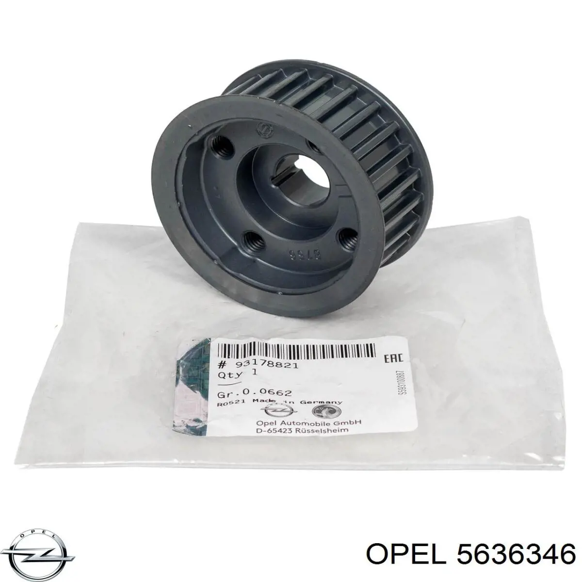 5636346 Opel Engrenagem de cadeia da roda dentada de acionamento de cambota de motor