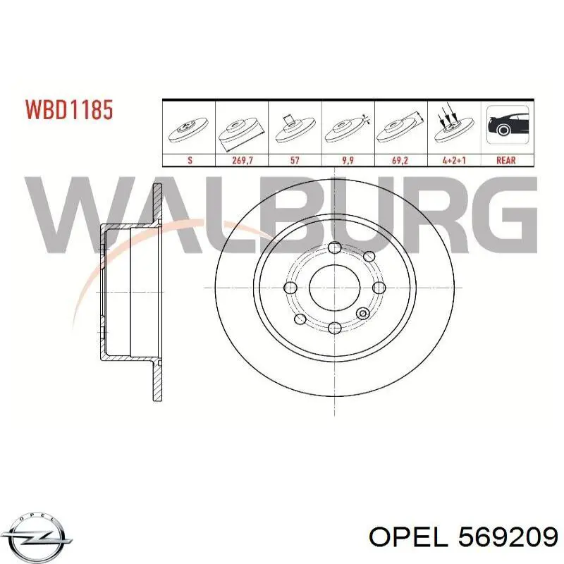 Compre 569209 Opel Disco do freio traseiro