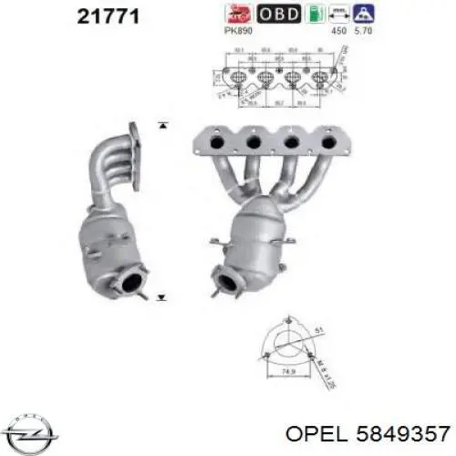 Compre 55572914 General Motors Tubo coletor de escape