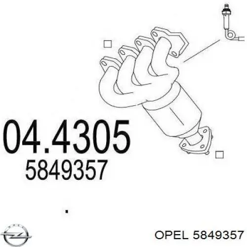 Tubo coletor de escape Opel 5849357 preço, a partir de 250,45 USD