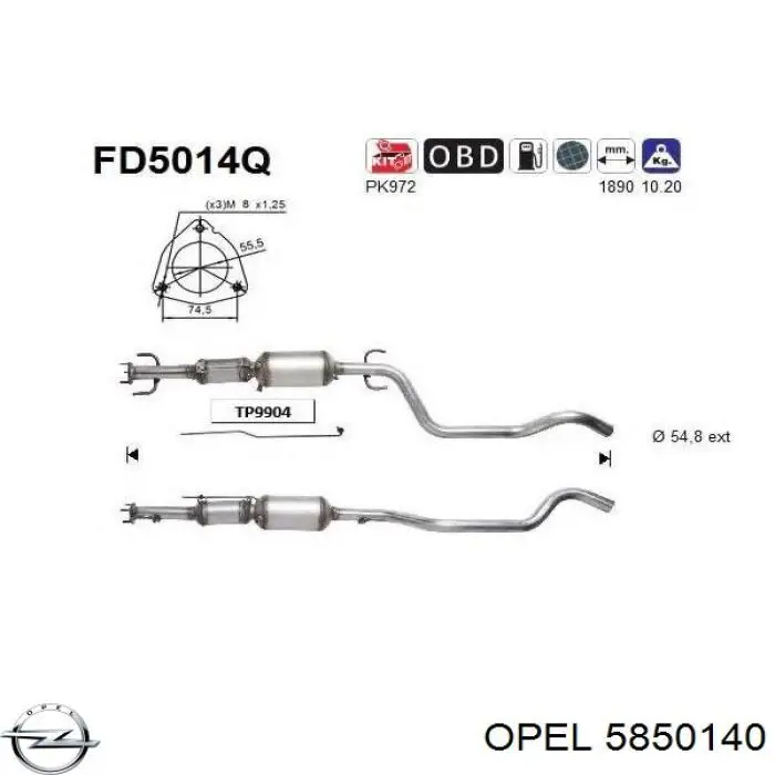 Convertidor - catalisador Opel 5850140 preço, a partir de 499,51 USD