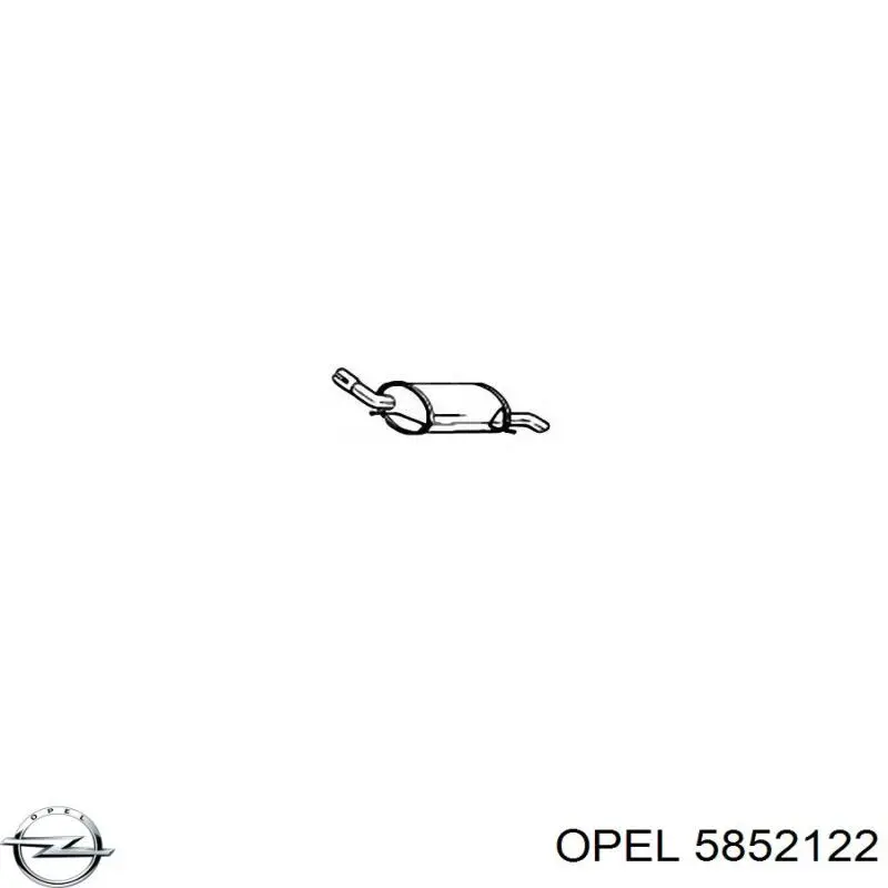 Compre 5852122 Opel Silenciador, parte traseira