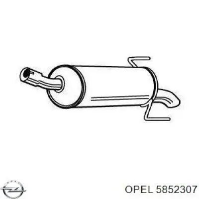 Compre 5852307 Opel Silenciador, parte traseira