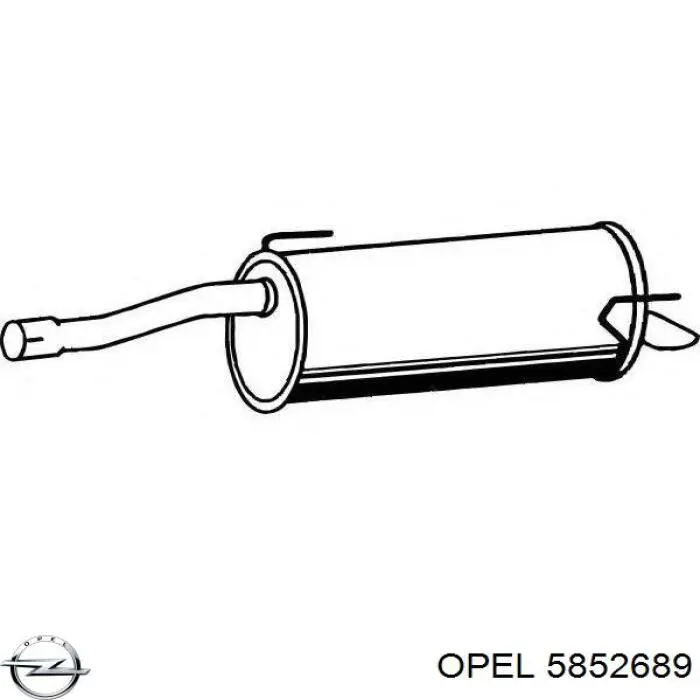 Compre 5852689 Opel Silenciador, parte traseira