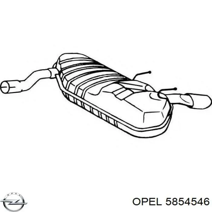 Compre 5854546 Opel Silenciador, parte traseira