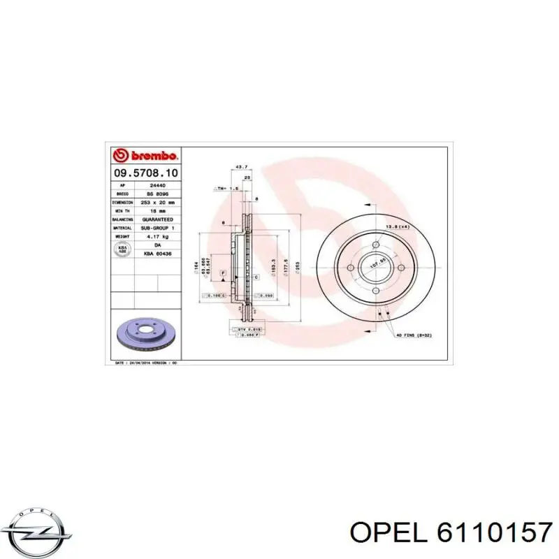  Opel 6110157 preço, a partir de 568,74 USD