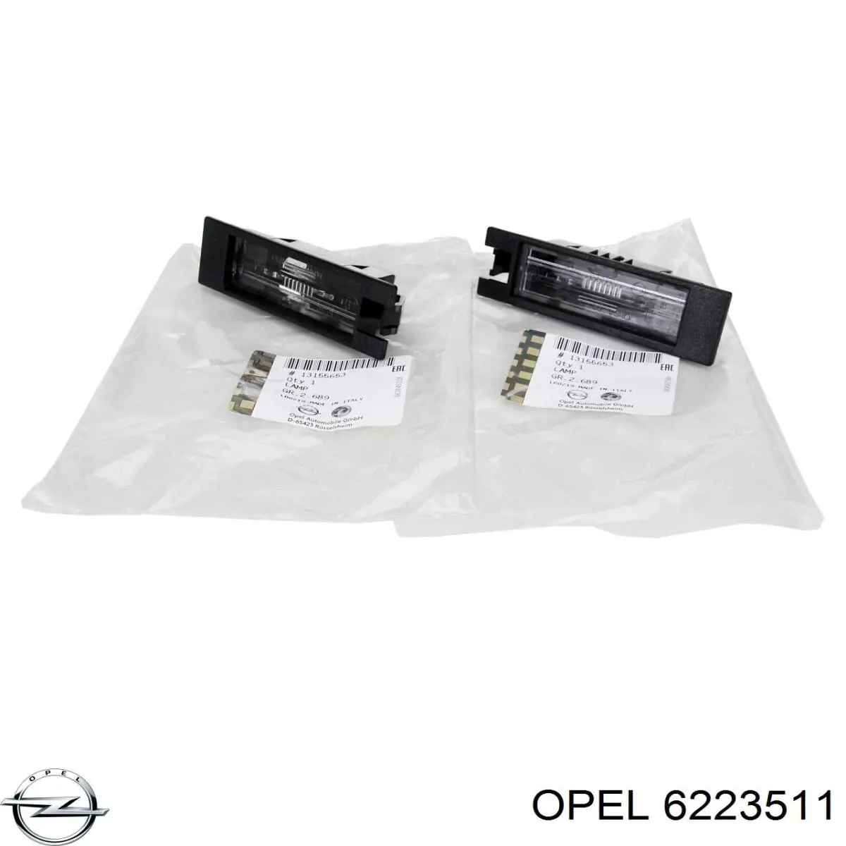 Compre 6223511 Opel Lanterna da luz de fundo de matrícula traseira