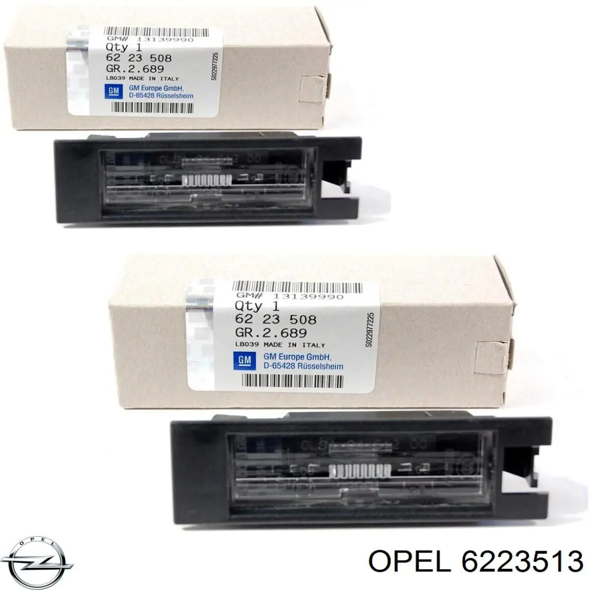 6223513 Opel Lanterna da luz de fundo de matrícula traseira
