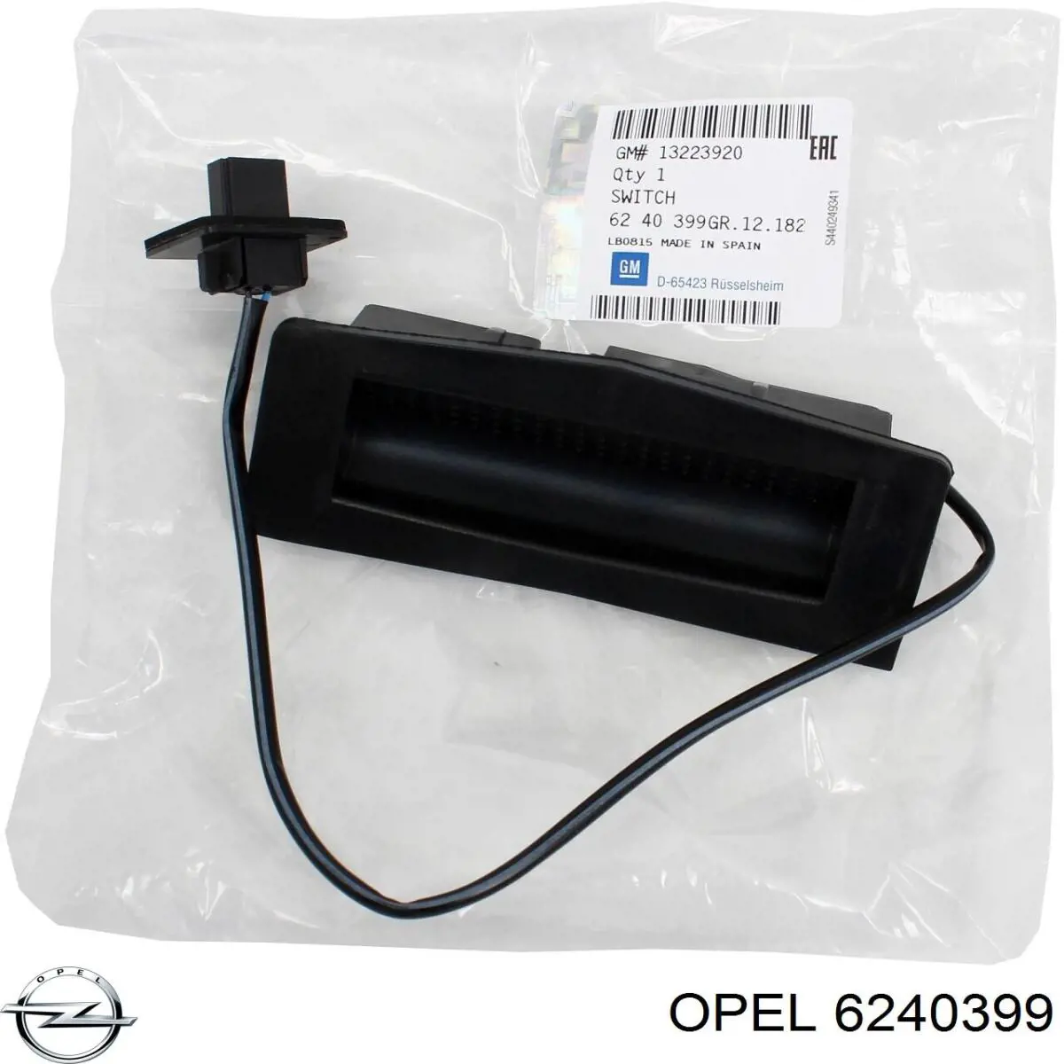 Botão de acionamento do fecho de tampa de porta-malas (de 3ª/5ª porta (de tampa de alcapão) Opel 6240399 preço, a partir de 36,41 USD
